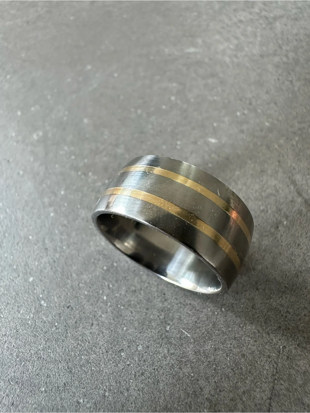 QG Titanium & 14k Comfort Fit 10mm Wedding Band
